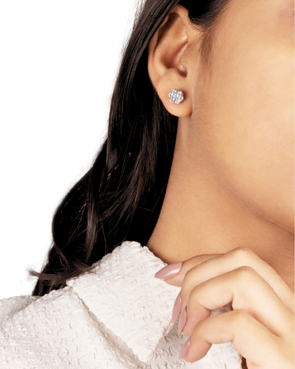 Diamond gold earrings for women daily wear
