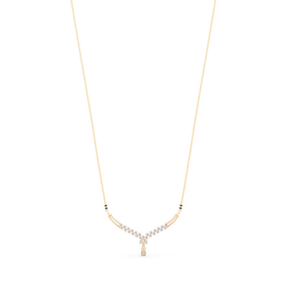 Lab grown diamond gold mangalsutra design for women bridal