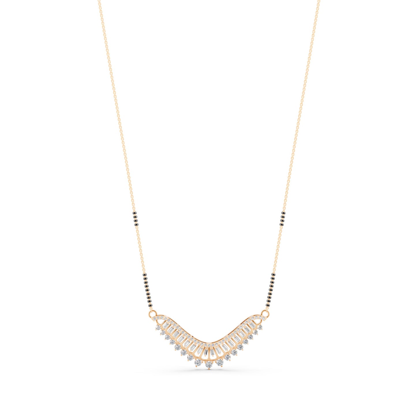 Royal Crescent Baguette Mangalsutra in Lab Grown Diamond