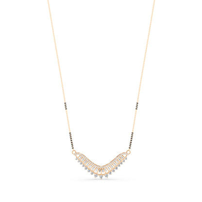 Lab grown diamond gold mangalsutra design for women bridal