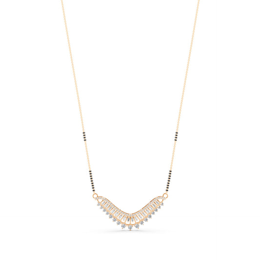 Royal Crescent Baguette Mangalsutra in Lab Grown Diamond