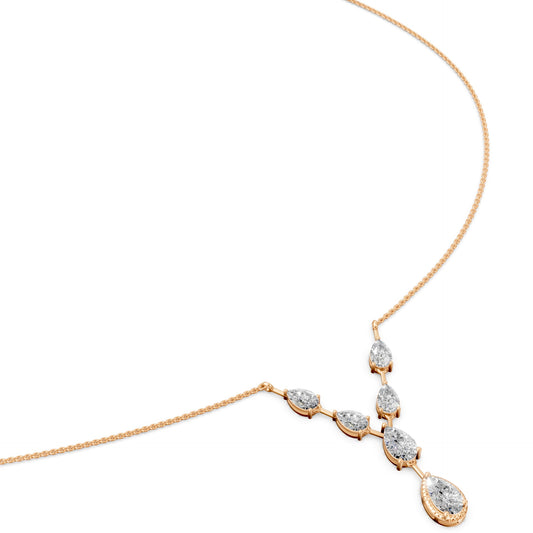 Pear Drop Solitaire Necklace in Lab Grown Diamond