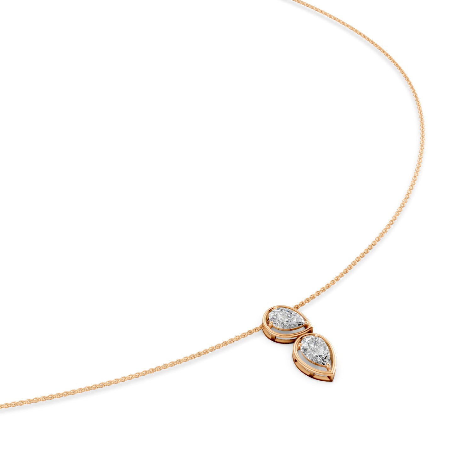 Twin Pear Toi Et Moi Necklace in Lab Grown Diamond