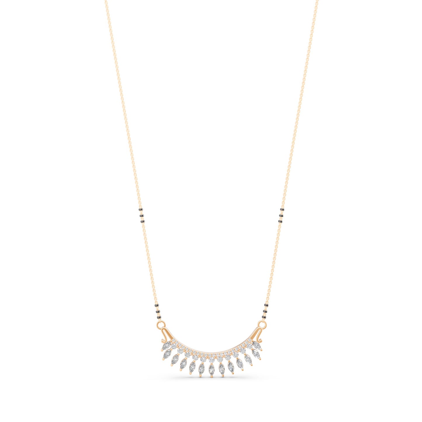 Marquise Fringe Curve Mangalsutra in Lab Grown Diamond