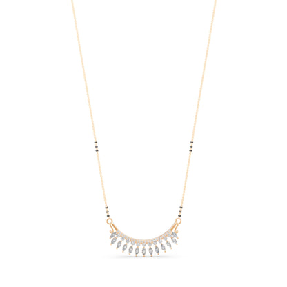 Lab grown diamond gold mangalsutra design for women bridal