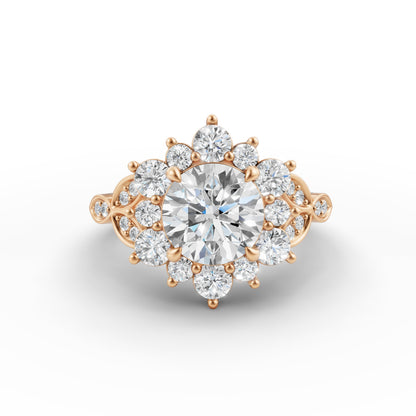 Heirloom Bloom Round Solitaire Engagement Ring in Lab Grown Diamond