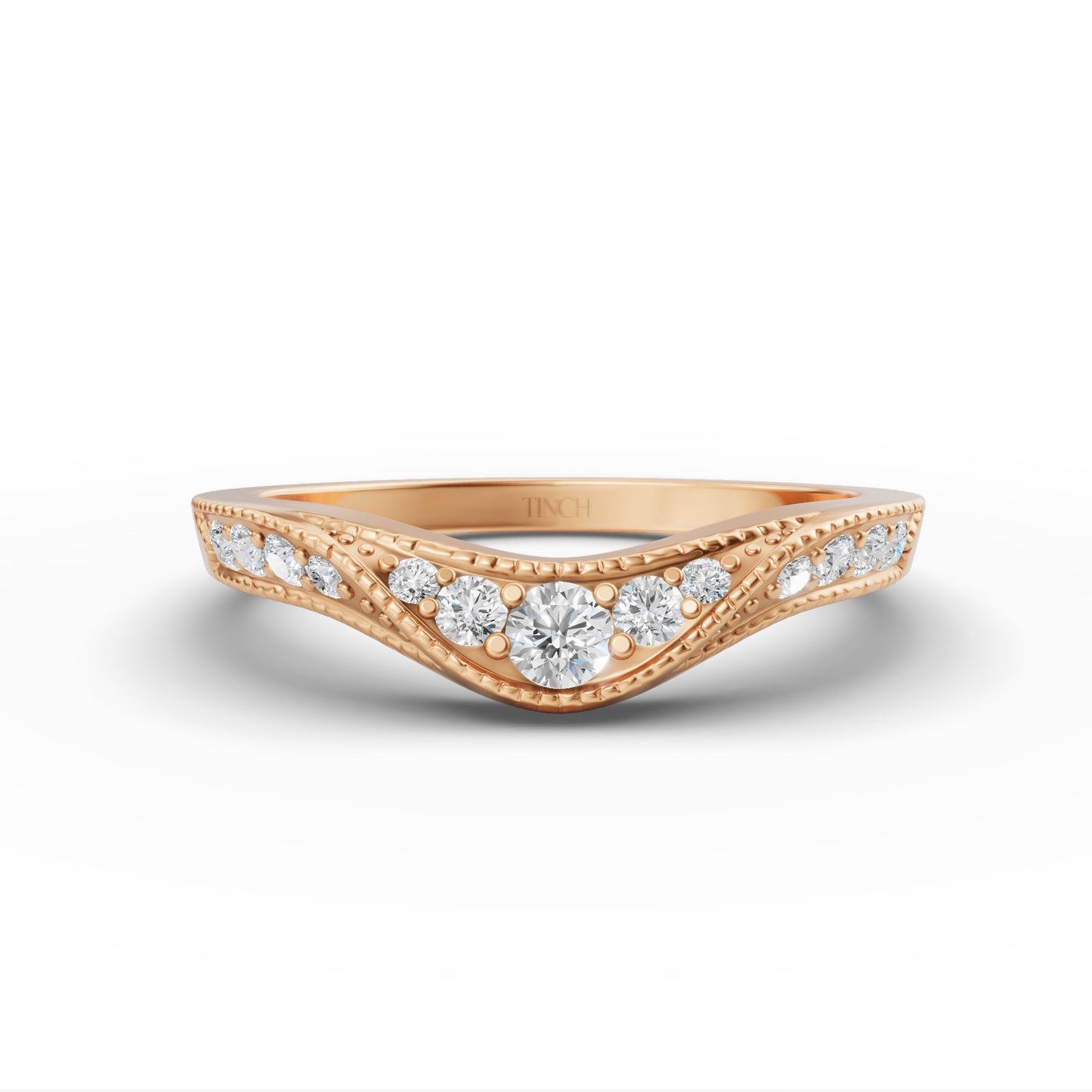 Arc Curve Diamond Wedding Band in Lab Grown Diamond