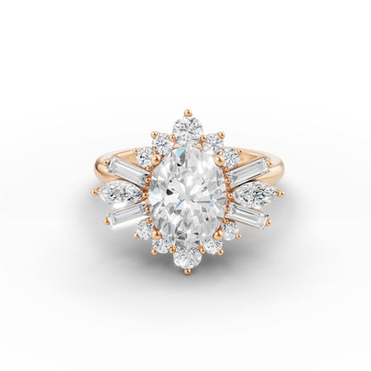 One Of One Oval Heirloom Engagement Ring in Lab Grown Diamond