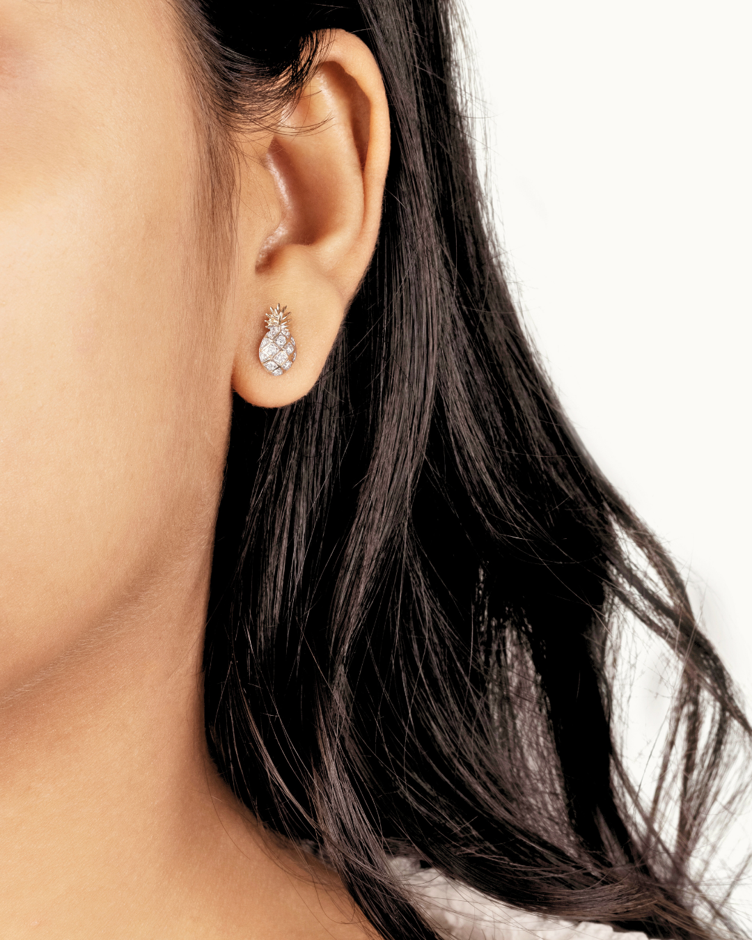 Diamond Pineapple Stud Earrings