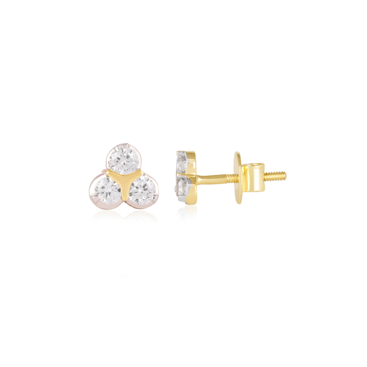 Round Diamond Cluster Stud Earrings
