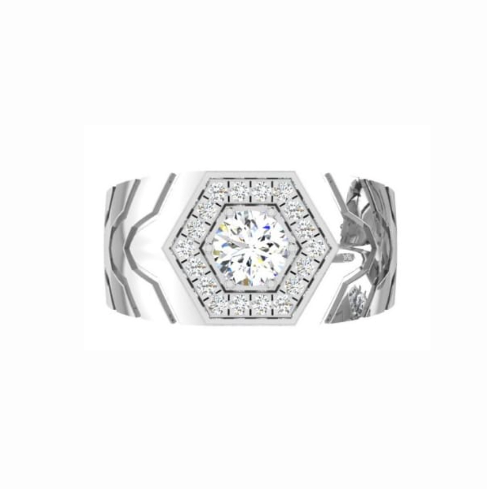Lab grown diamond engagement ring