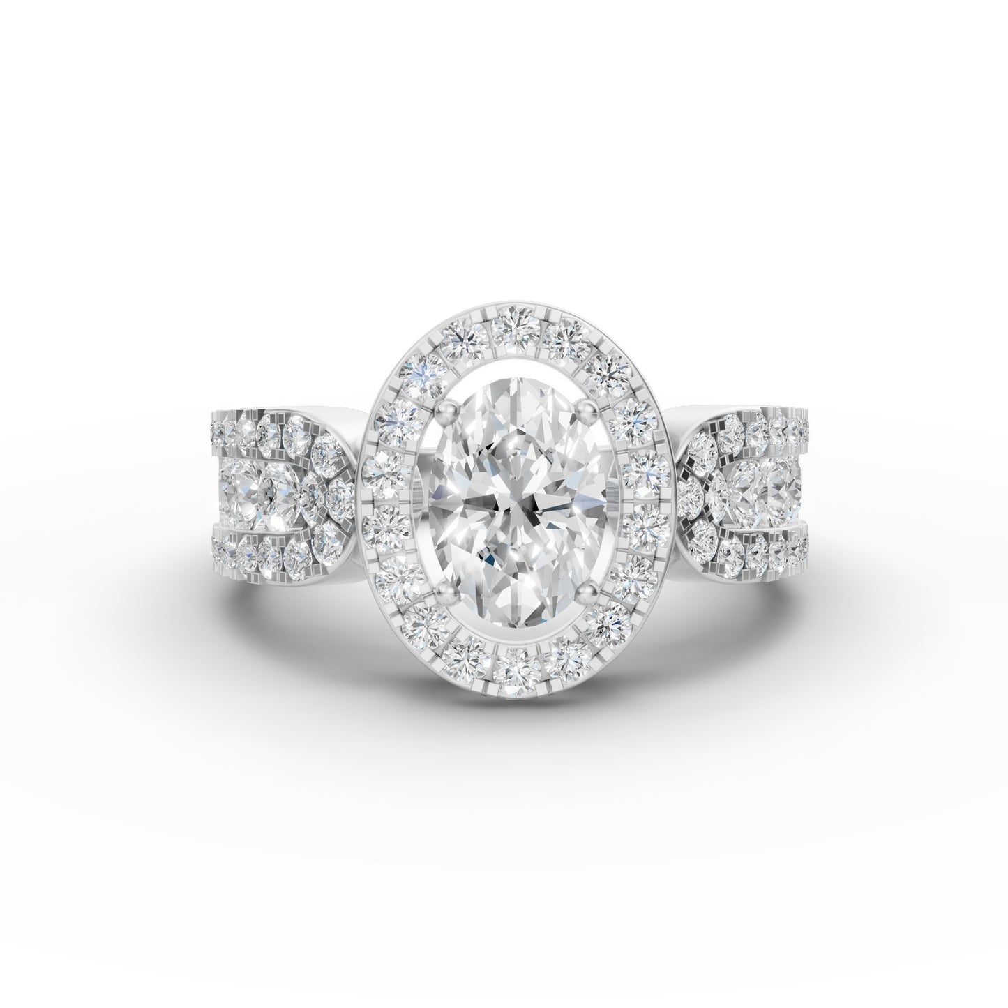 Classic Oval Halo Engagement Ring in Lab Grown Diamond