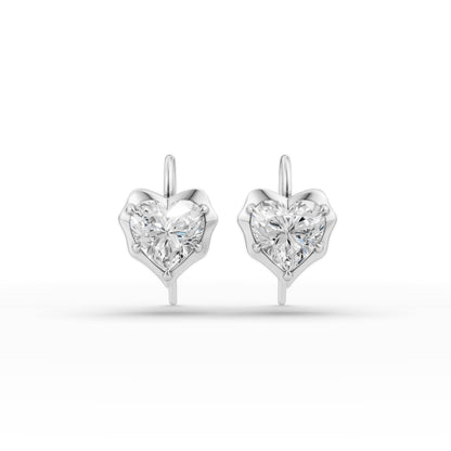 Heart Shape Diamond Hoop Earrings