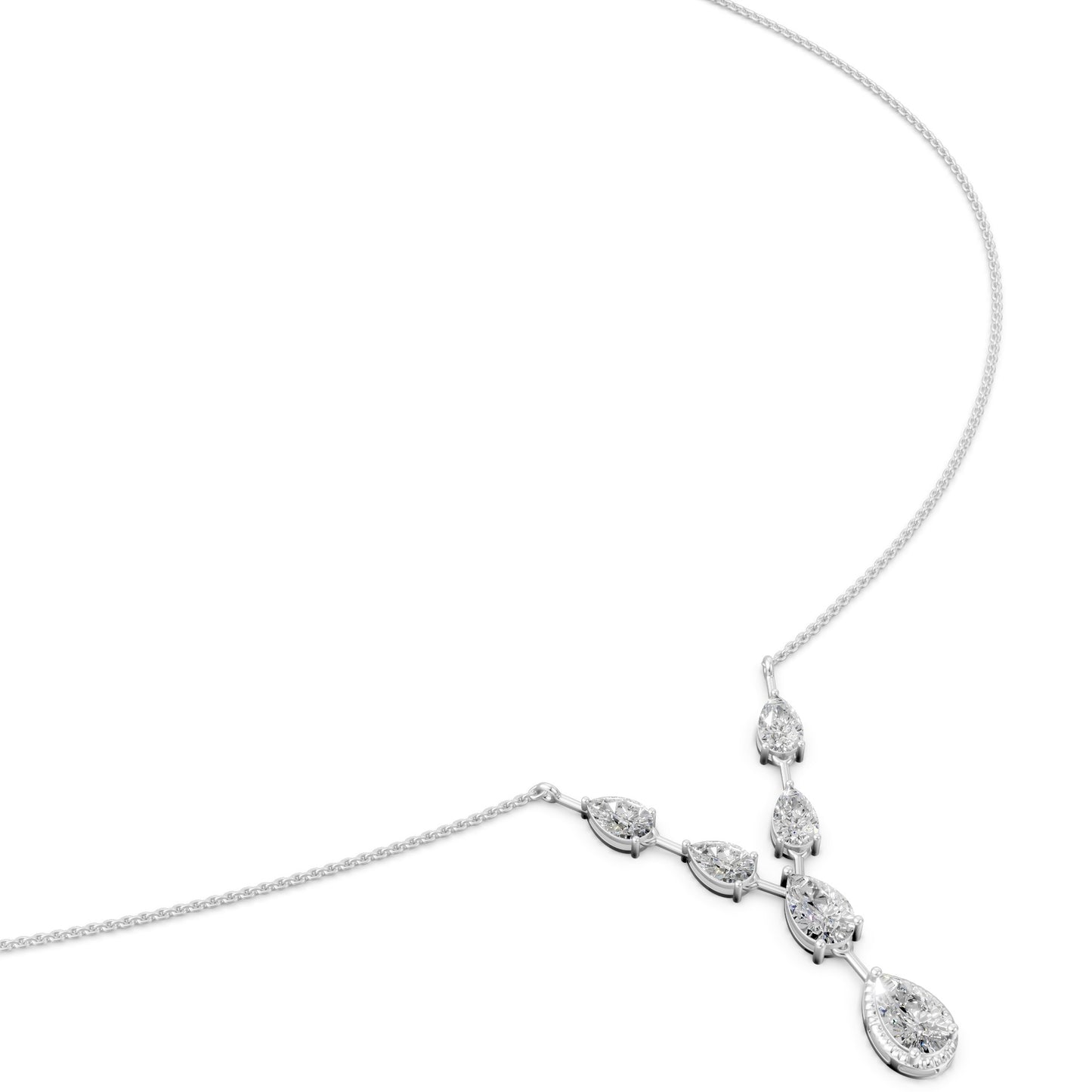 Pear Drop Solitaire Necklace in Lab Grown Diamond