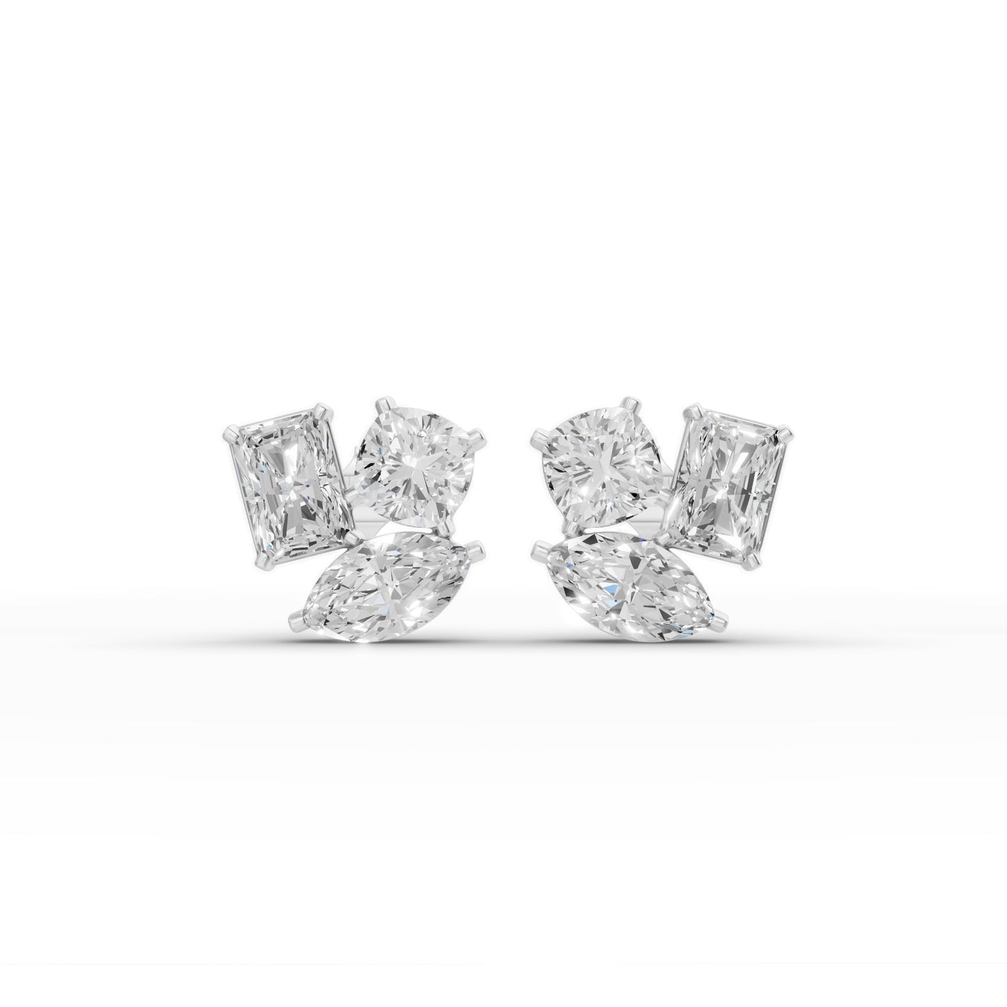 dddd Round Diamond Three Prong Solitaire Stud Earrings