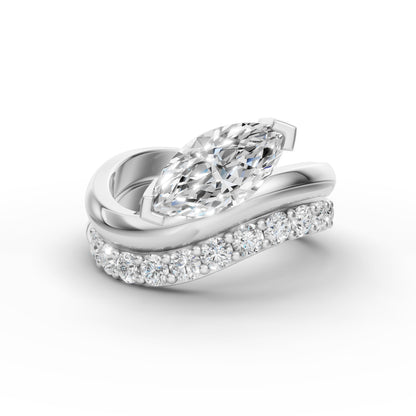 Marquise Flow Engagement Stack in Lab Grown Diamond