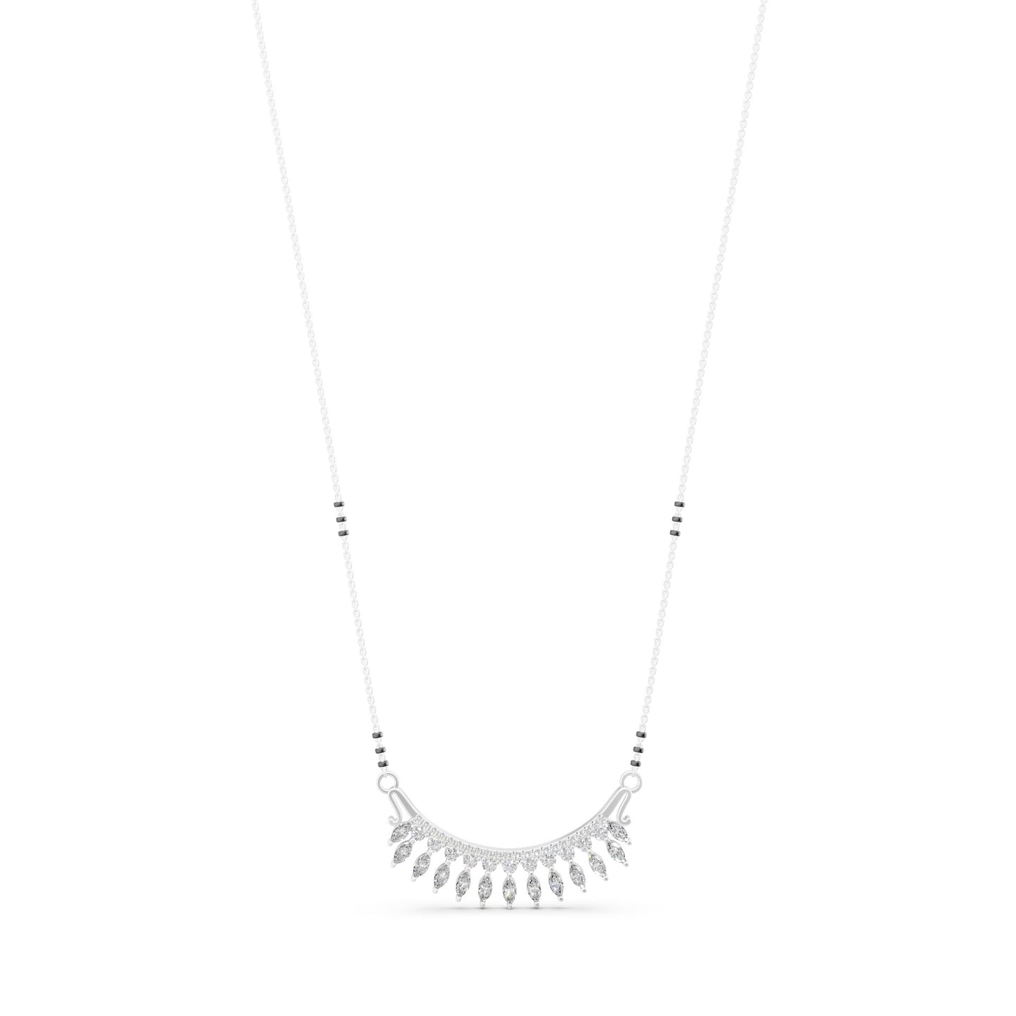 Marquise Fringe Curve Mangalsutra in Lab Grown Diamond