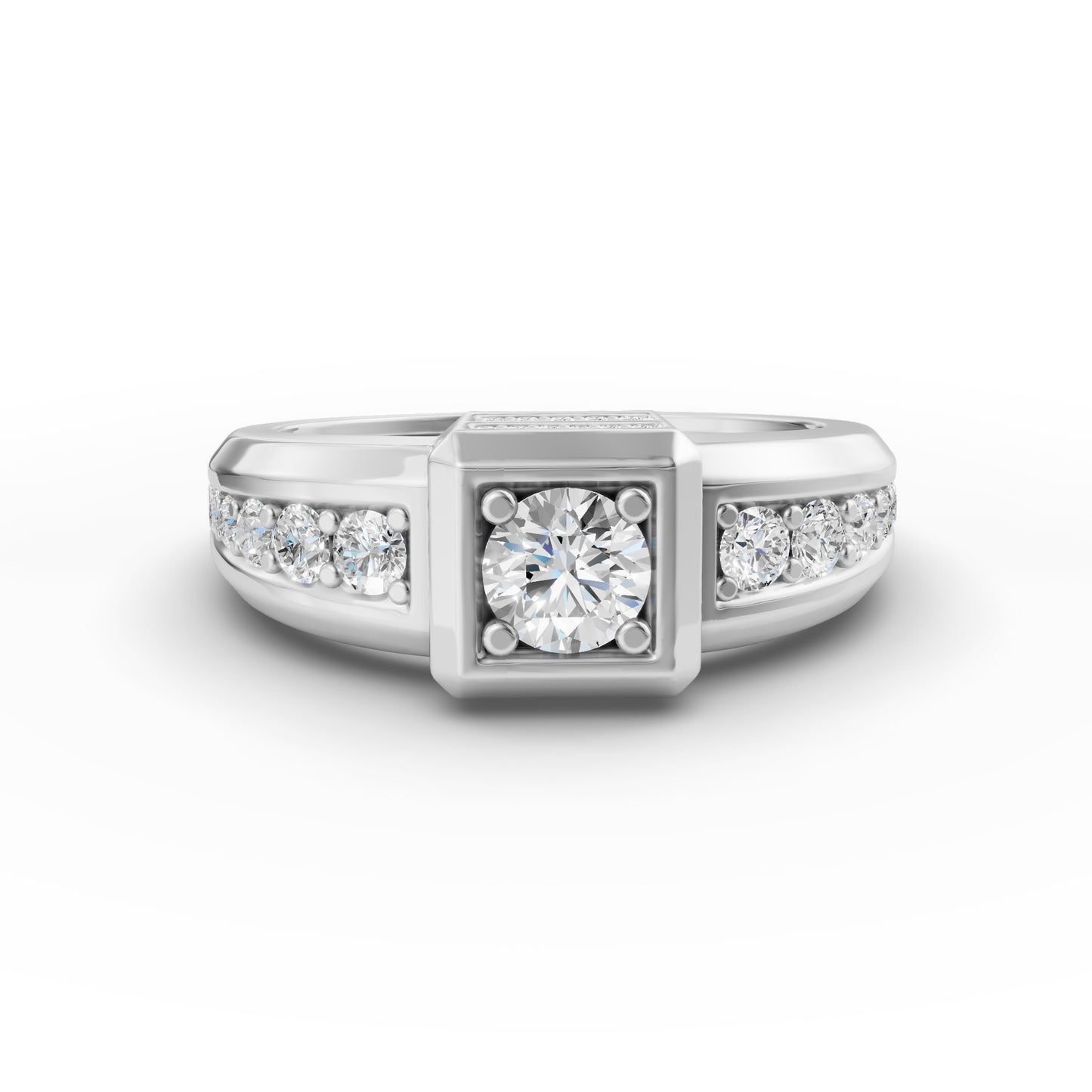 Chanel Round Men’s Engagement Ring in Lab Grown Diamond