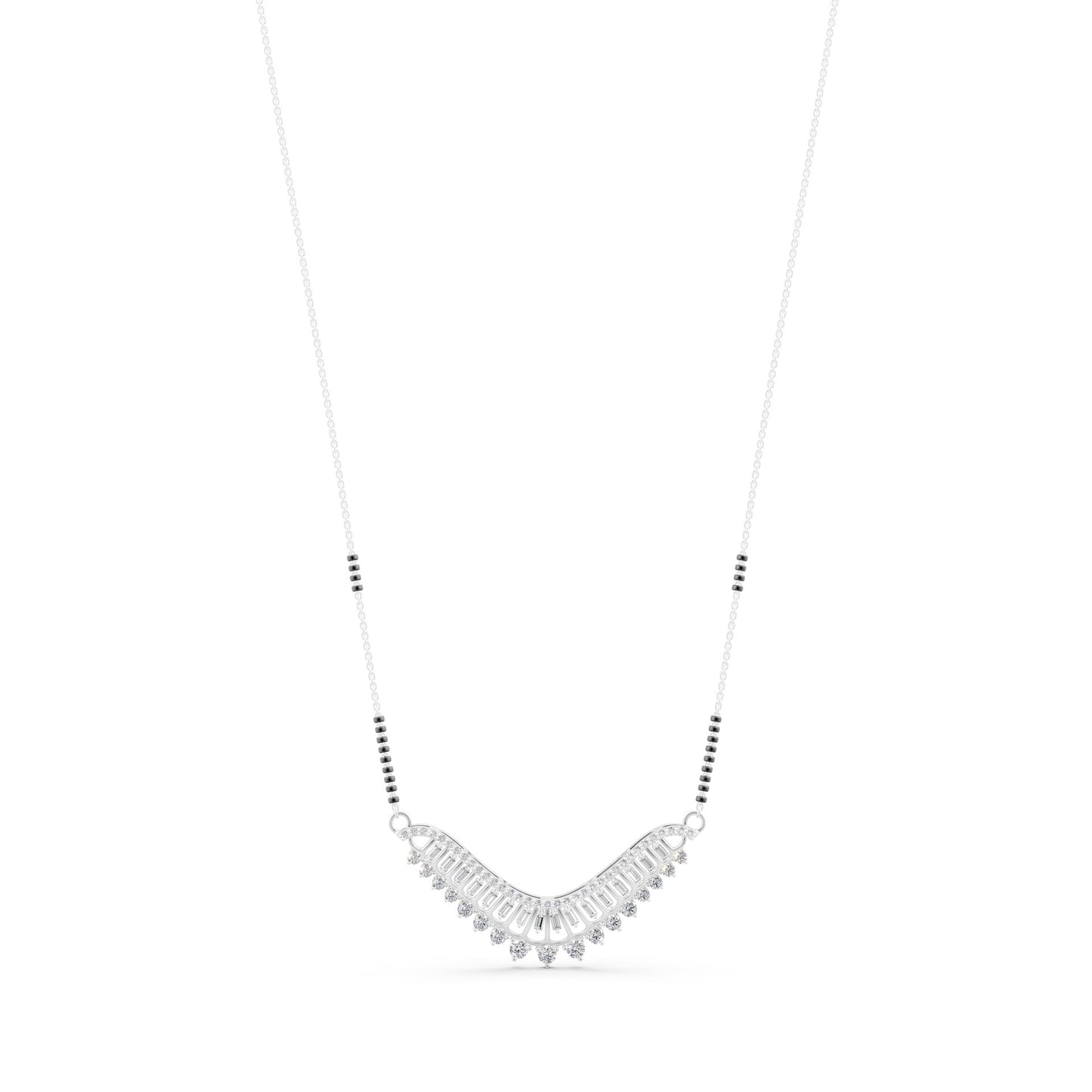 Royal Crescent Baguette Mangalsutra in Lab Grown Diamond