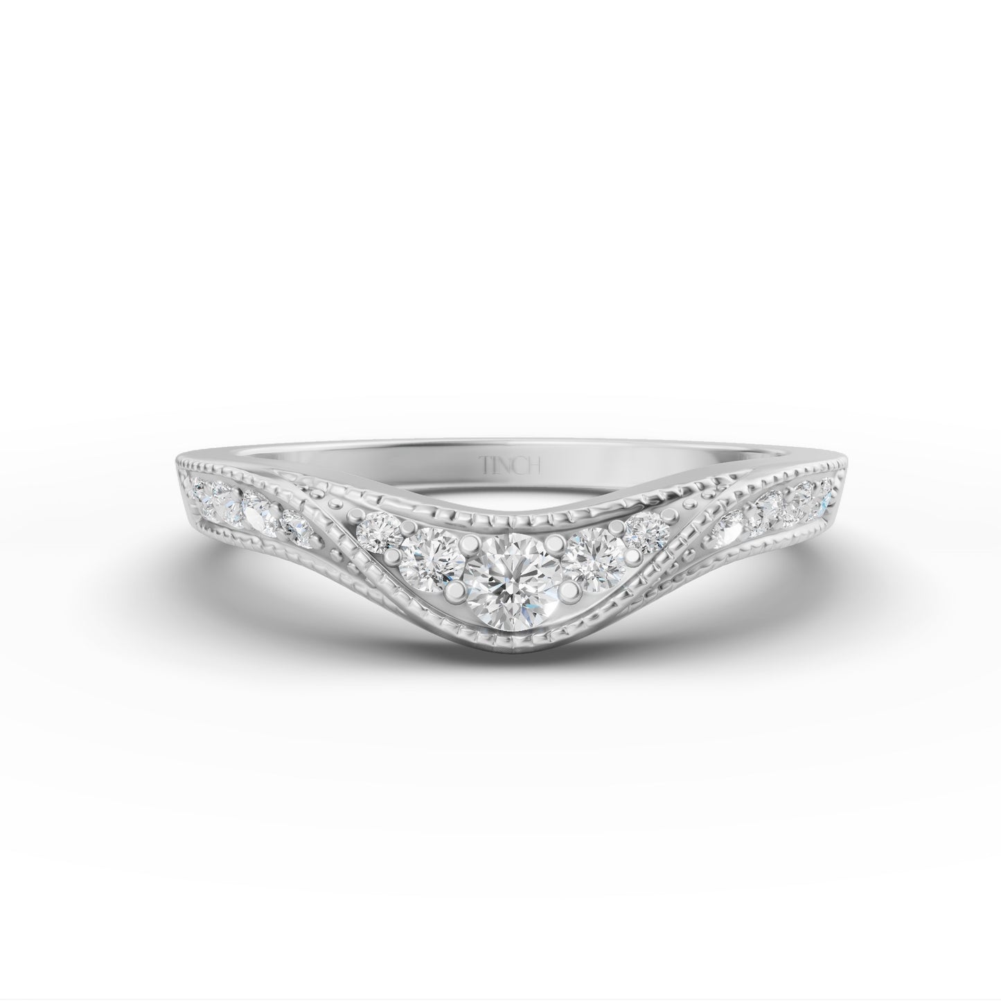 Arc Curve Diamond Wedding Band in Lab Grown Diamond