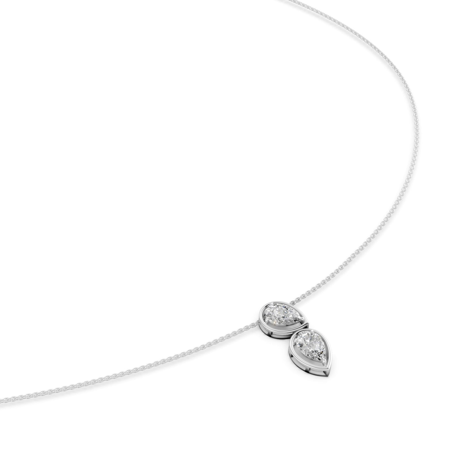 Twin Pear Toi Et Moi Necklace in Lab Grown Diamond