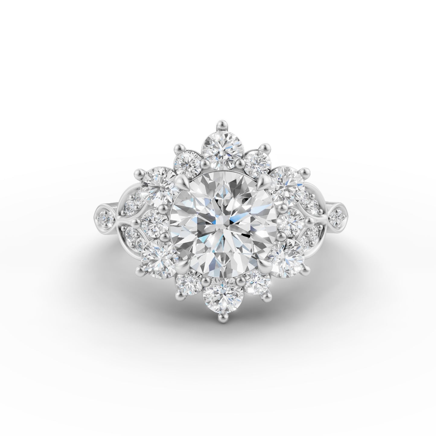 Heirloom Bloom Round Solitaire Engagement Ring in Lab Grown Diamond