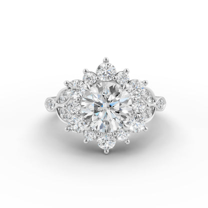 Heirloom Bloom Round Solitaire Engagement Ring in Lab Grown Diamond