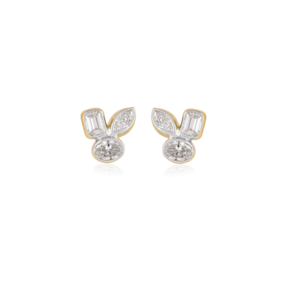 Diamond gold earrings for women bridal