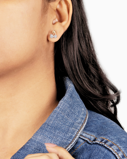 Diamond Cherry Stud Earrings