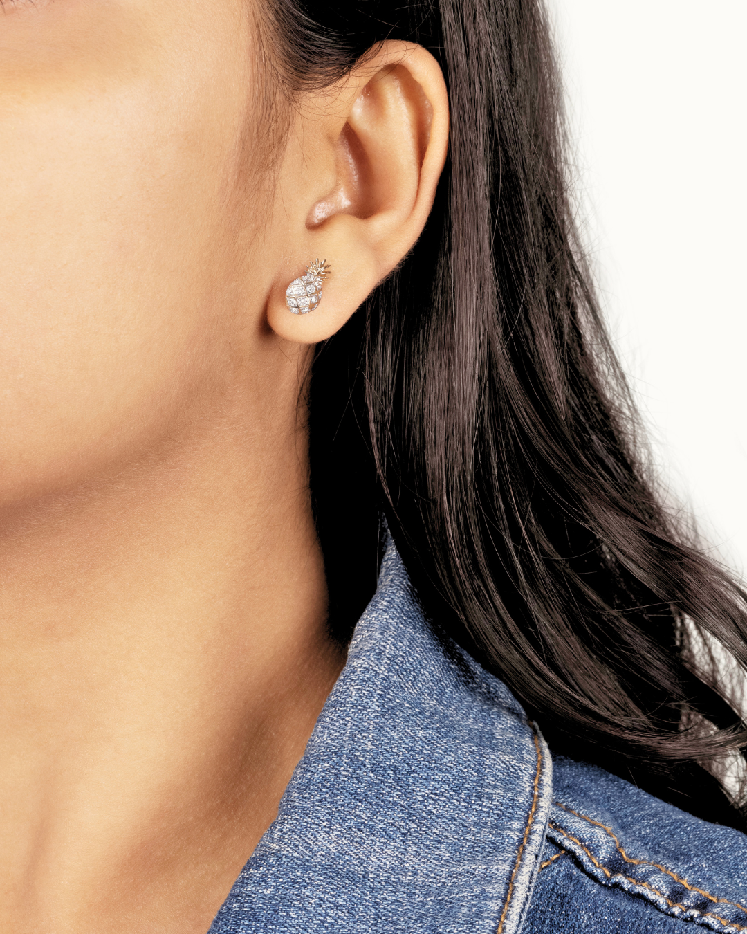 Diamond Pineapple Stud Earrings
