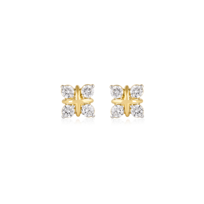 Diamond gold earrings for women daily wear