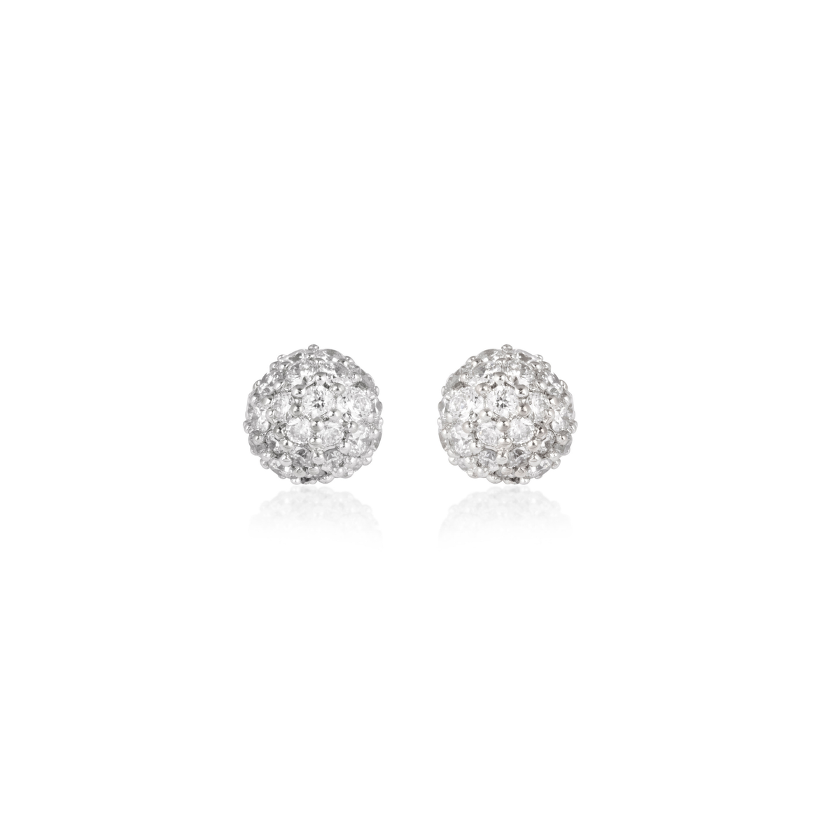 Round Diamond Prong Cluster Lab-Grown Diamond Stud Earrings, IGI-Certified, 14K 18K Gold, front view