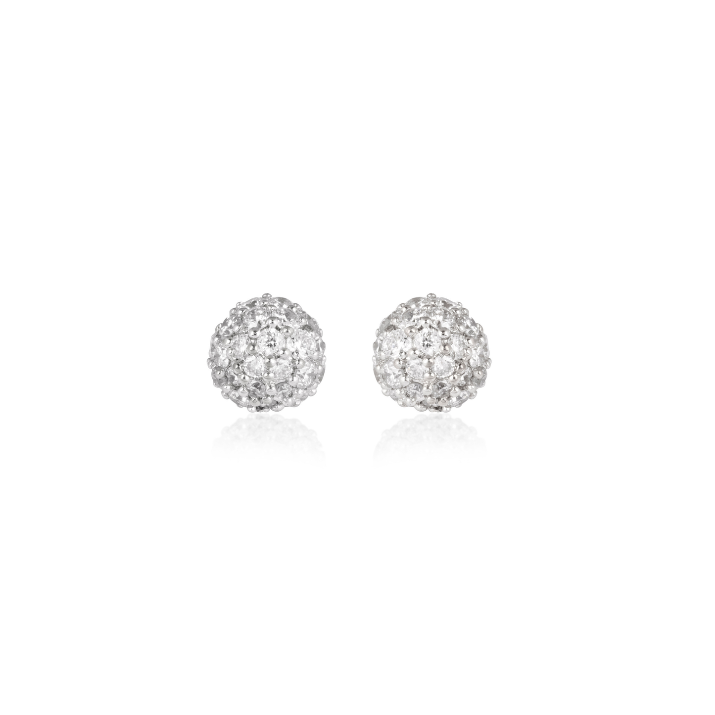 Round Diamond Cluster Stud Earrings