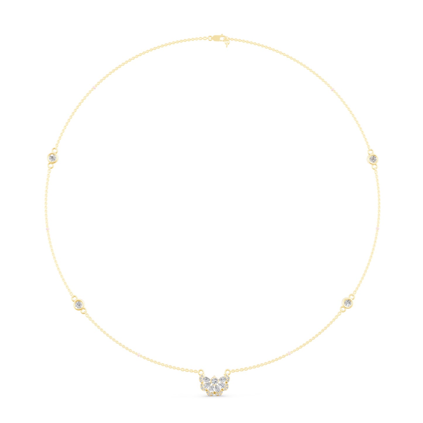 Half Flora Moon Halo Mangalsutra in Lab Grown Diamond