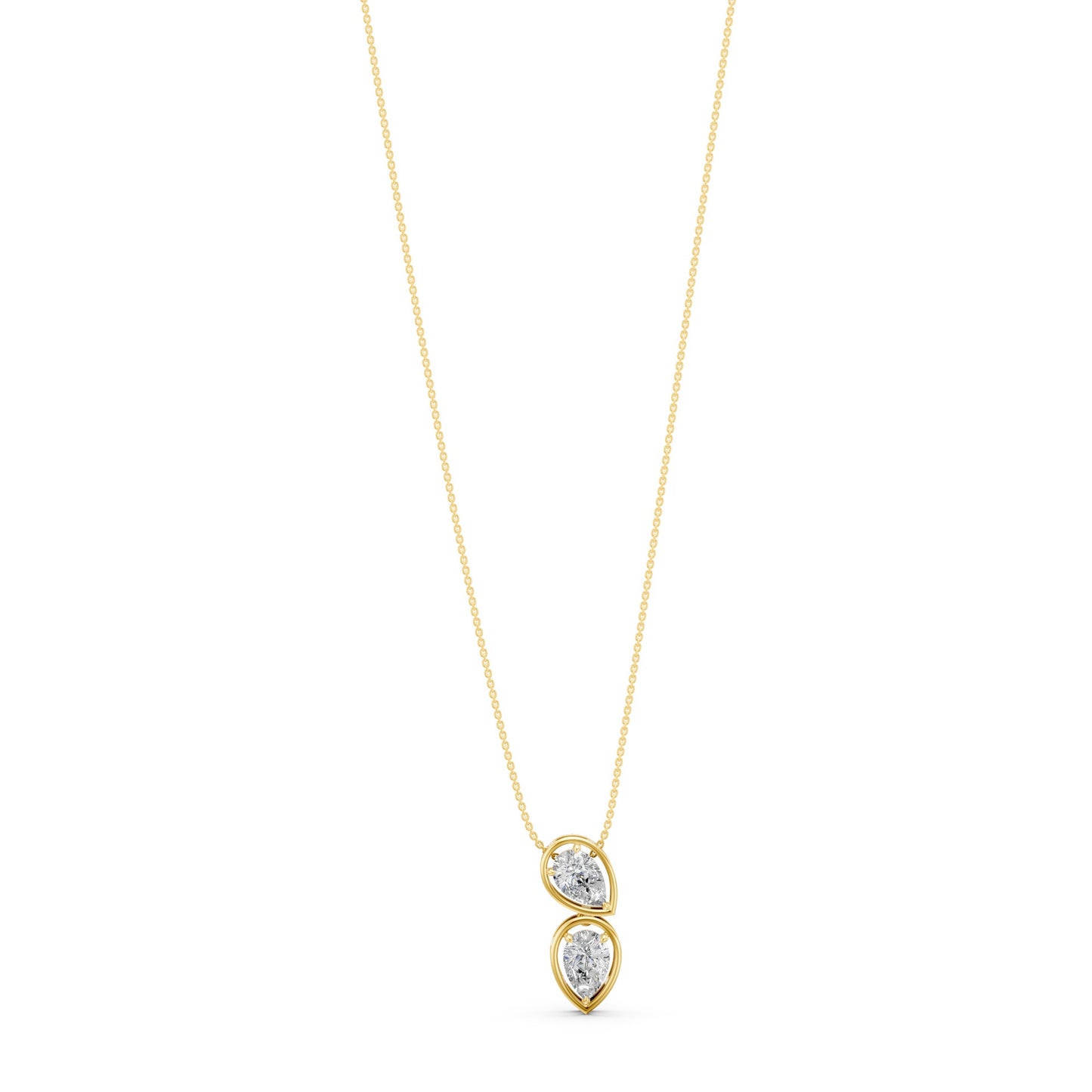 Twin Pear Toi Et Moi Necklace in Lab Grown Diamond