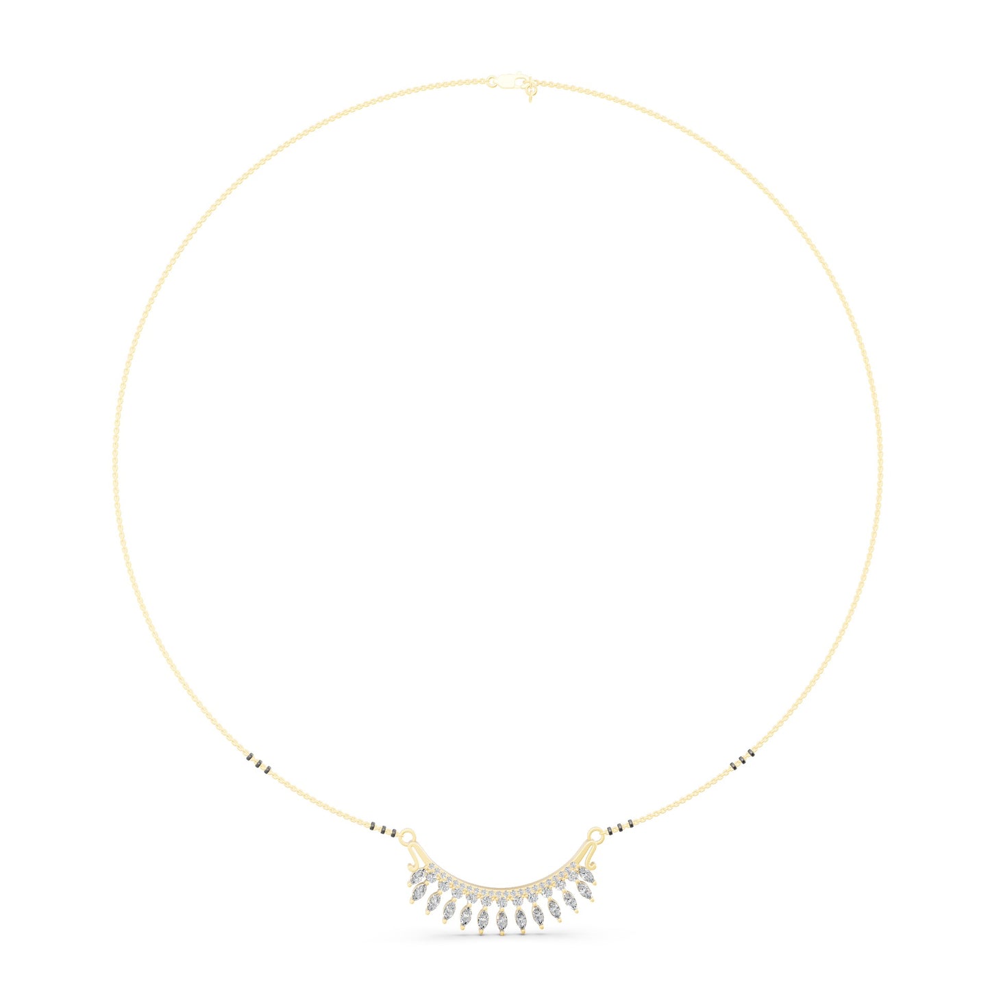 Marquise Fringe Curve Mangalsutra in Lab Grown Diamond