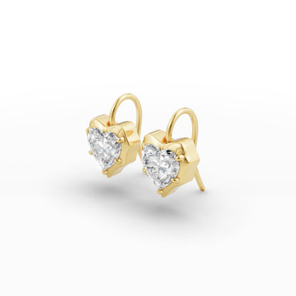 Heart Shape Diamond Hoop Earrings