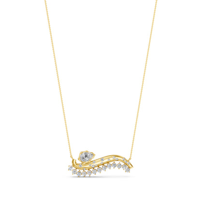 Lab grown diamond gold necklace for women bridal