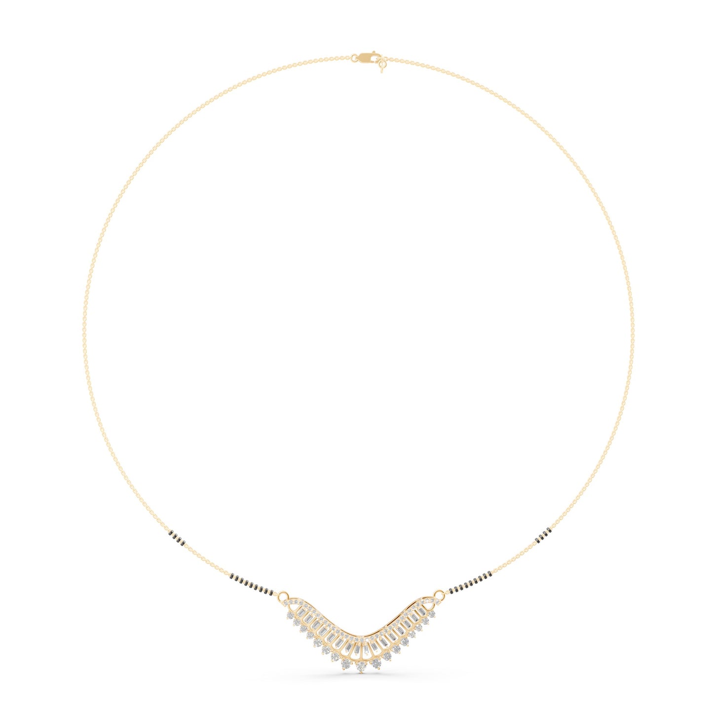 Royal Crescent Baguette Mangalsutra in Lab Grown Diamond