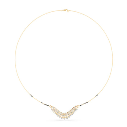 Lab grown diamond gold mangalsutra design for women bridal