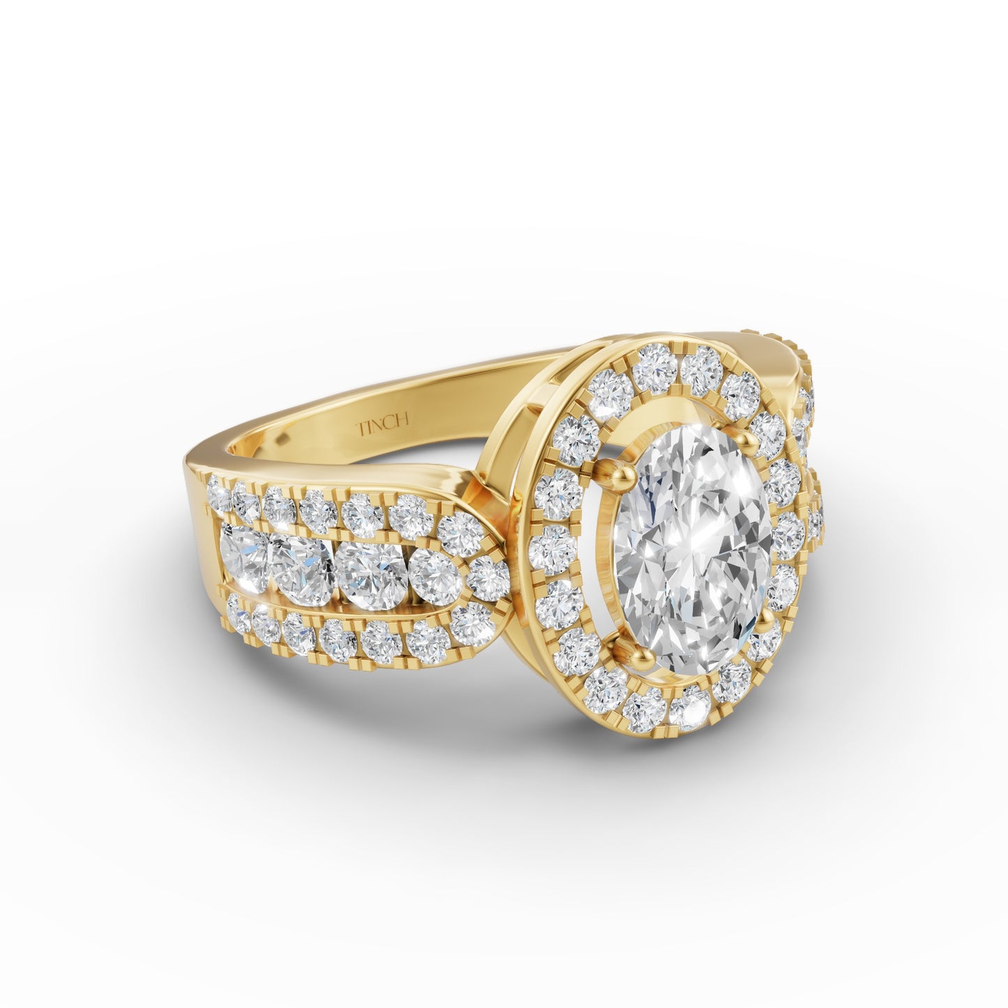 Classic Oval Halo Engagement Ring in Lab Grown Diamond
