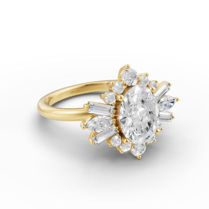 One Of One Oval Heirloom Engagement Ring in Lab Grown Diamond