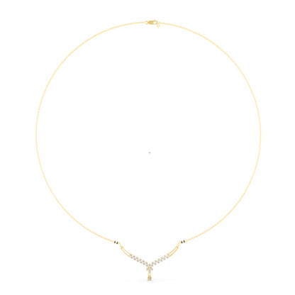 Lab grown diamond gold mangalsutra design for women bridal