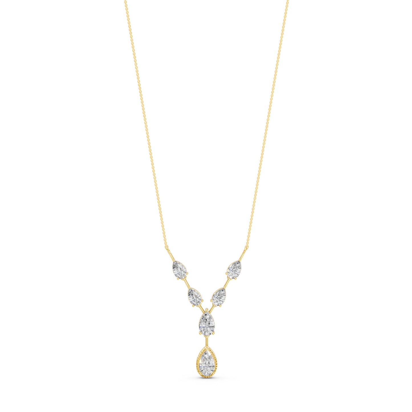 Pear Drop Solitaire Necklace in Lab Grown Diamond