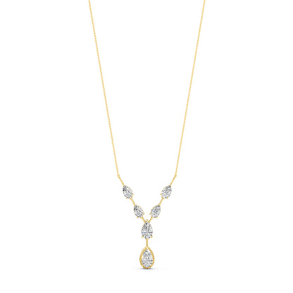 Lab grown diamond gold necklace for women bridal
