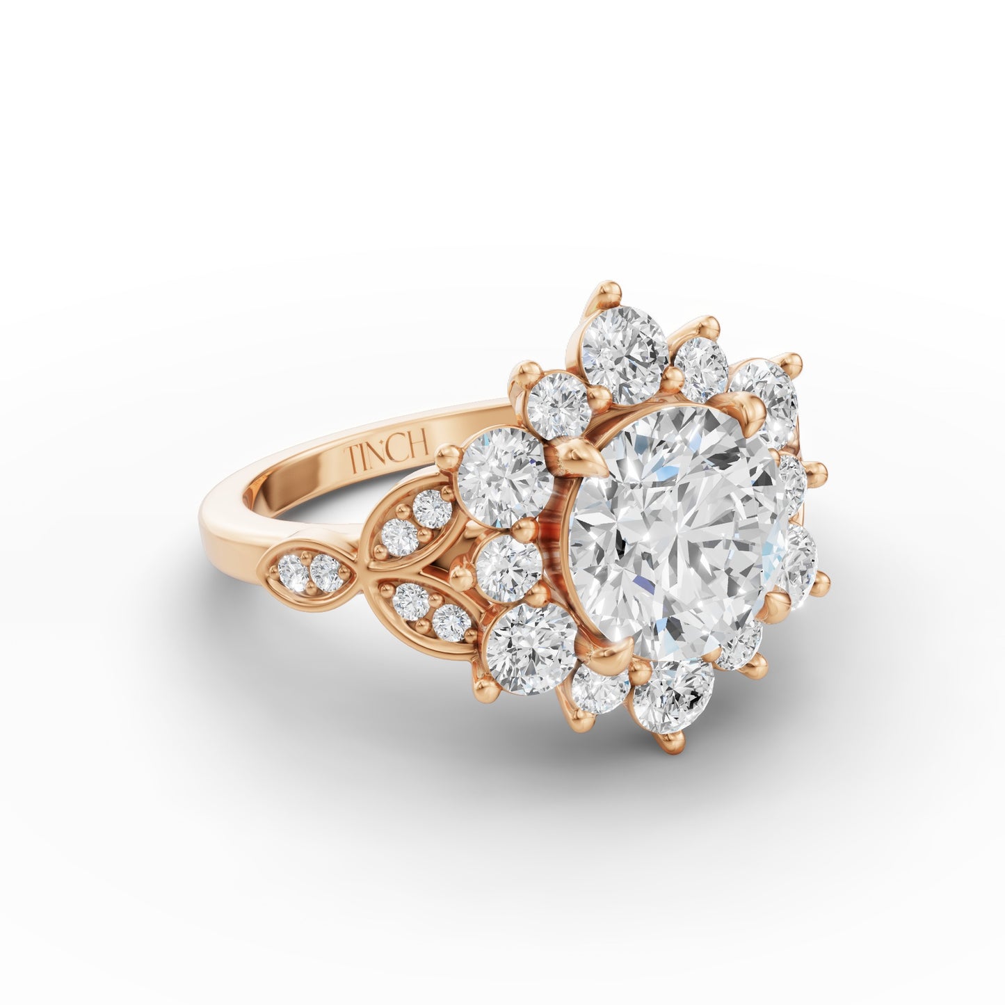 Heirloom Bloom Round Solitaire Engagement Ring in Lab Grown Diamond