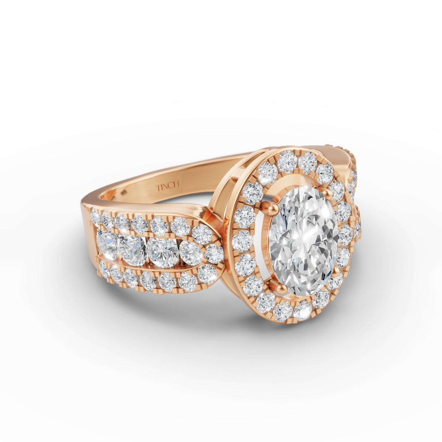 Classic Oval Halo Engagement Ring in Lab Grown Diamond