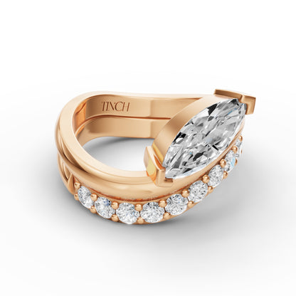 Marquise Flow Engagement Stack in Lab Grown Diamond