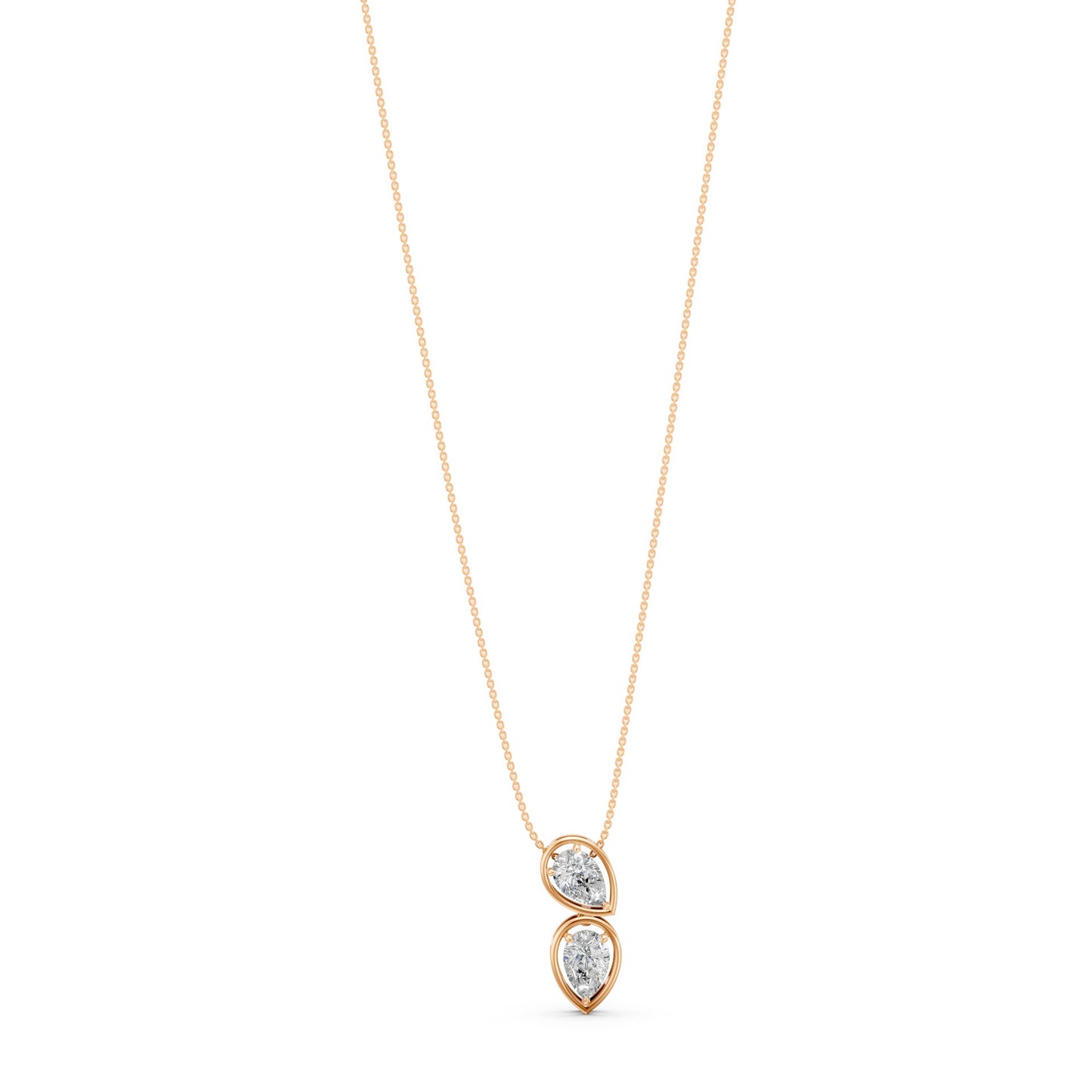 Twin Pear Toi Et Moi Necklace in Lab Grown Diamond