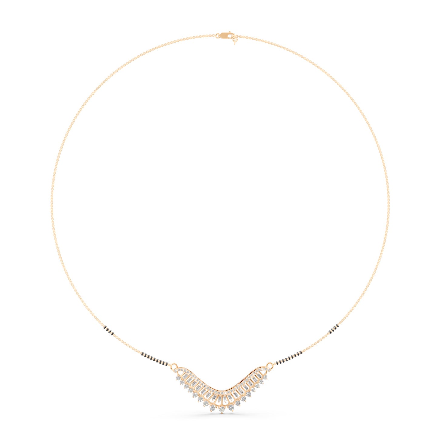 Royal Crescent Baguette Mangalsutra in Lab Grown Diamond